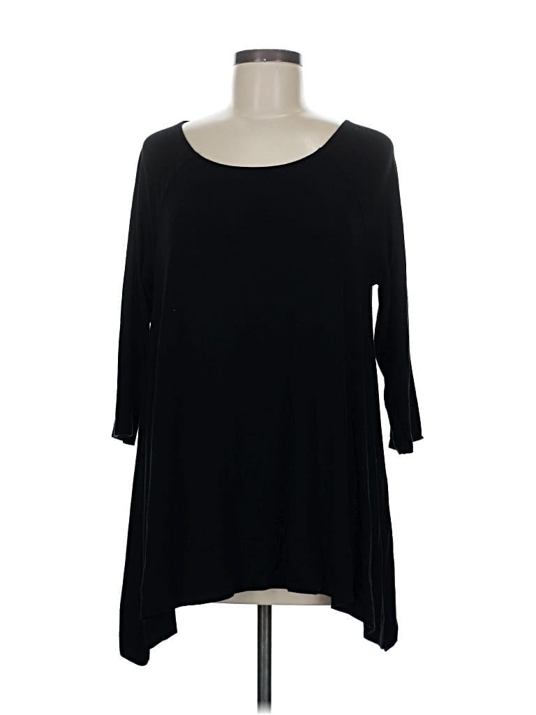 Pre-owned Chico's 3/4 Sleeve T-shirt In Black