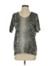 Stella McCartney 100% Silk Silver Tan Short Sleeve Silk Top Size EU (IT) 40 / US 4 - photo 1