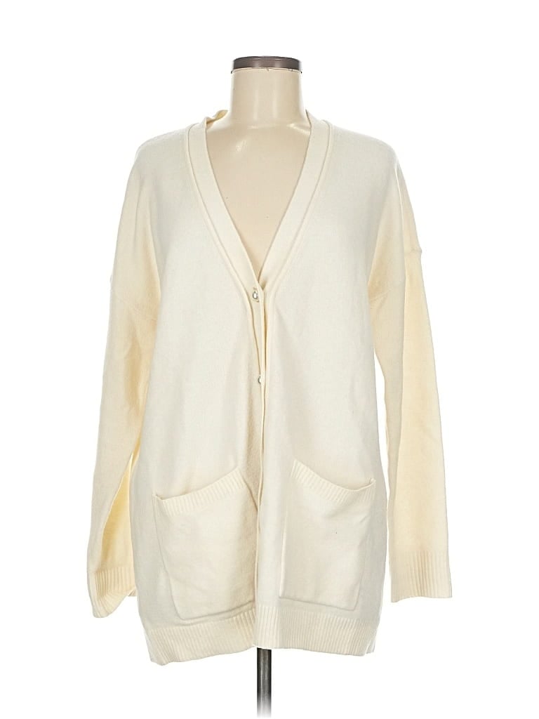 Pre-owned Ann Taylor Cardigan Sweater In White