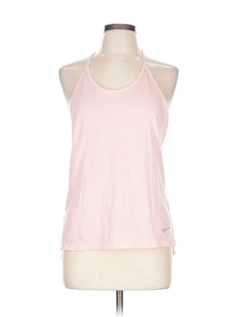 Pre-owned Nike Tank Top Pink Halter Neckline Tops