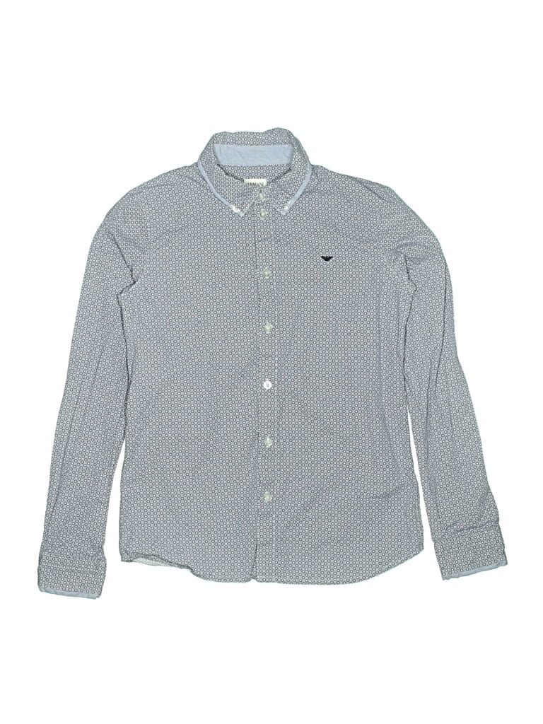 Pre-owned Armani Collezioni Kids' Long Sleeve Button Down Shirt In Gray