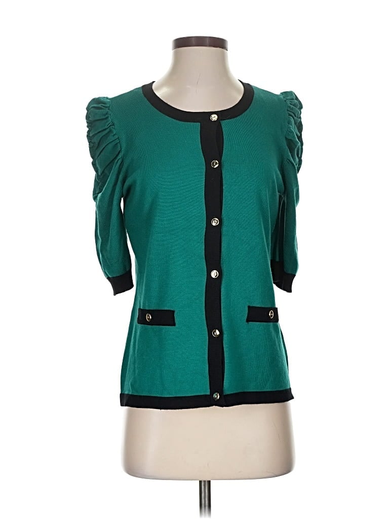 Pre-owned Carolyn Taylor Short Sleeve Blouse In Blue