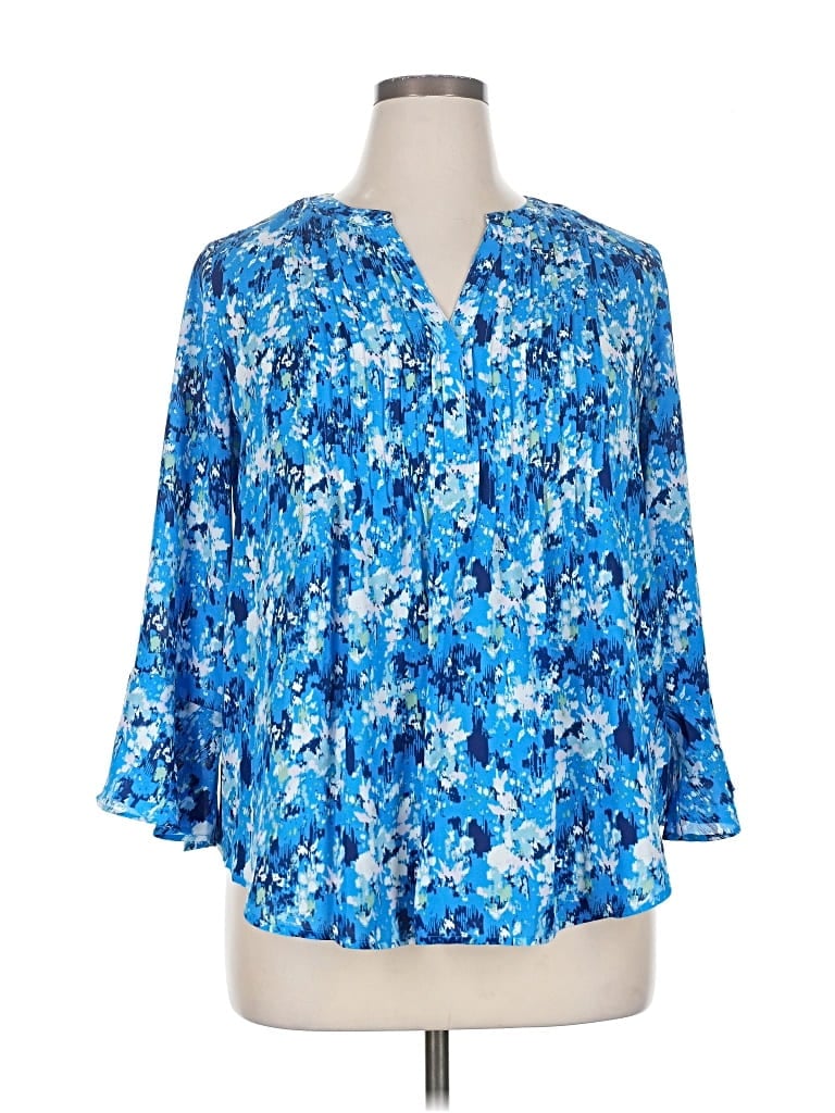 Pre-owned Style & Co 3/4 Sleeve Blouse In Blue