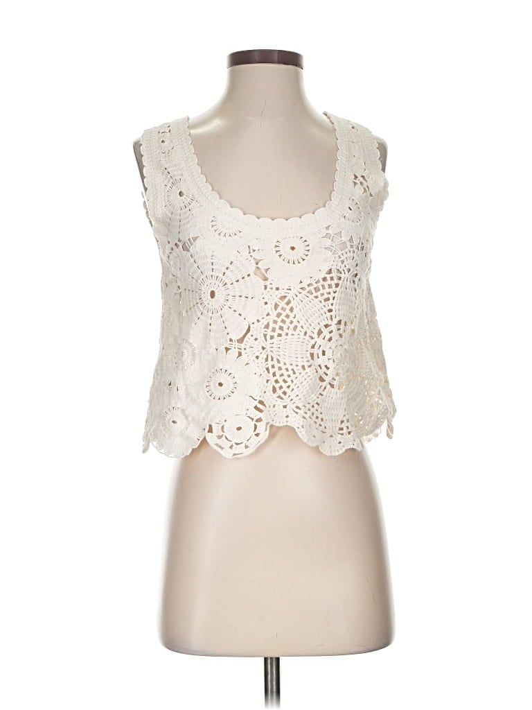 Pre-owned Mng Cardigan Sweater In White