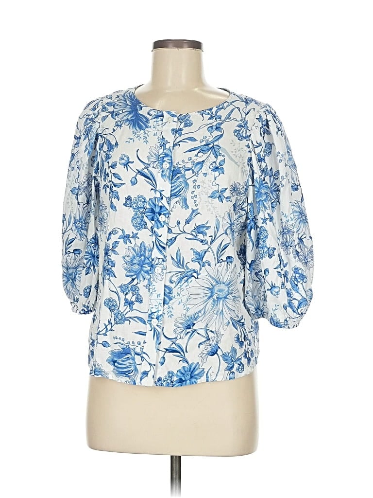 Pre-owned H&m 3/4 Sleeve Blouse In Blue