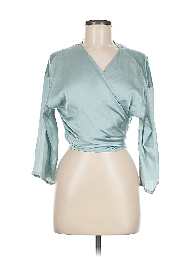 Pre-owned Urban Outfitters 3/4 Sleeve Blouse In Blue