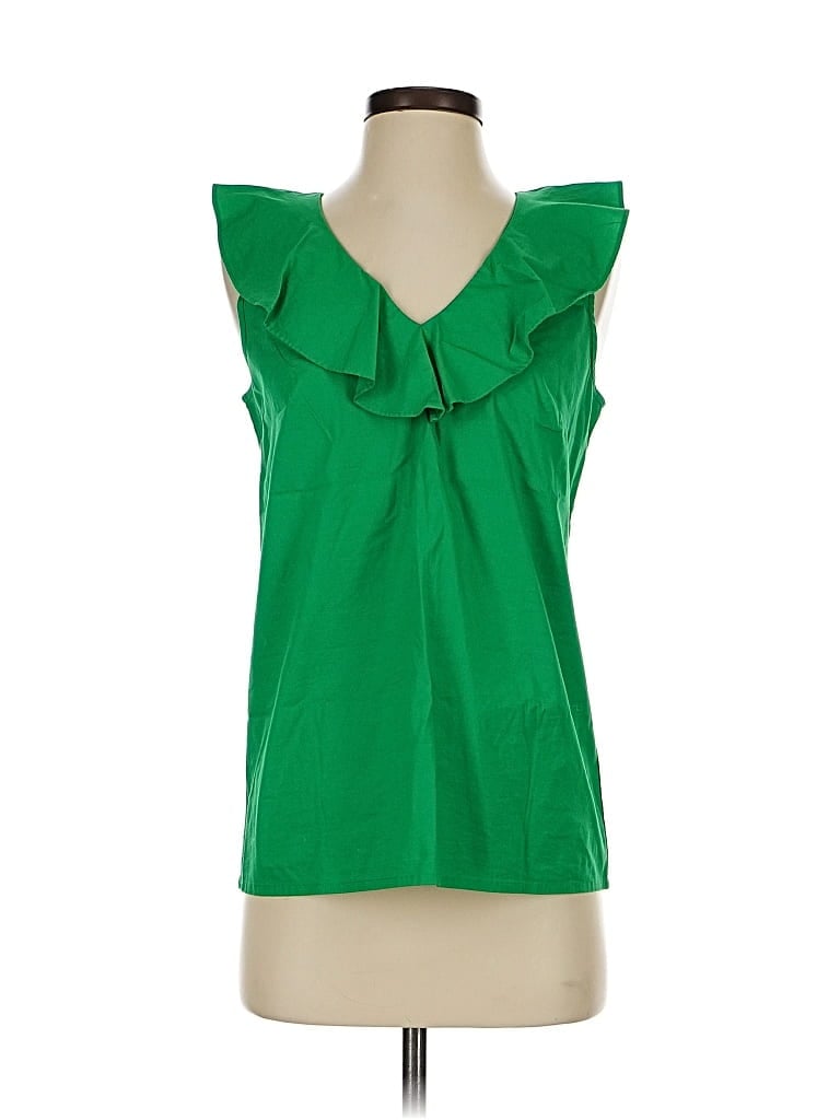 Pre-owned J.crew Factory Store Sleeveless Blouse In Green