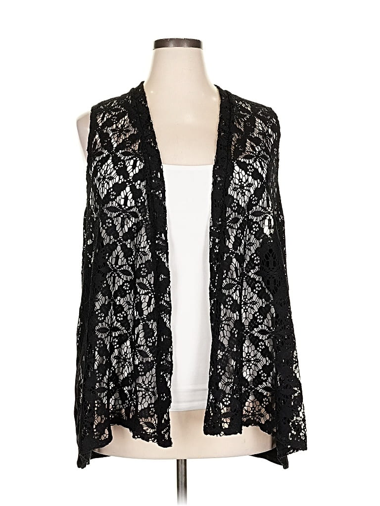 Pre-owned Travelers By Chico's Kimono In Black
