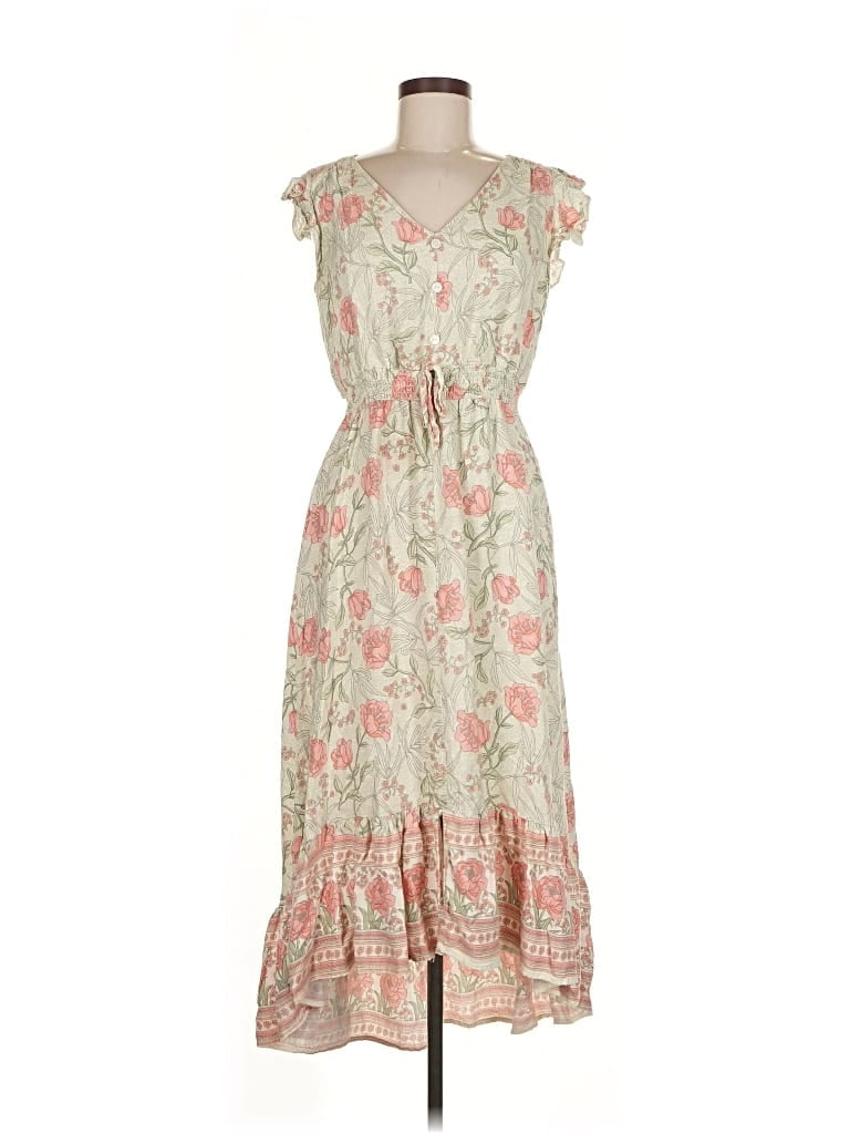 Pre-owned Kindred Casual Dress In White