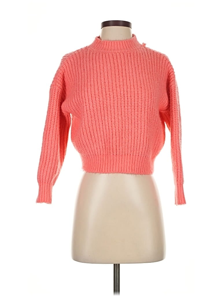 Pre-owned Hippie Rose Turtleneck Sweater In Orange