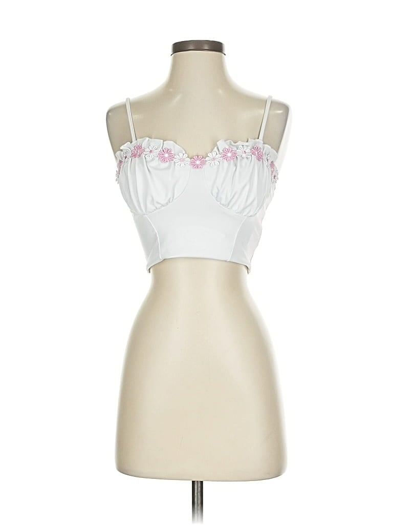 Pre-owned Shein Sleeveless Top White Sweetheart Neckline Tops