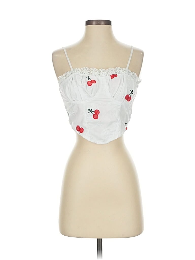 Pre-owned Shein Sleeveless Top White Sweetheart Neckline Tops