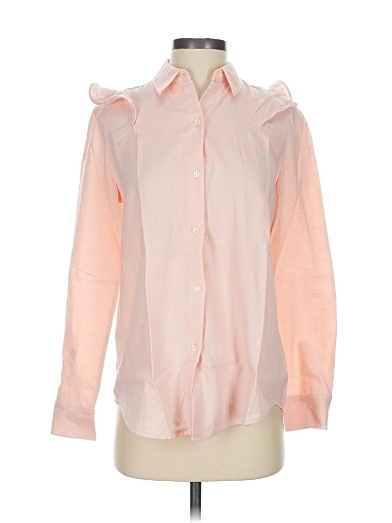 Pre-owned Club Monaco Long Sleeve Blouse In Pink