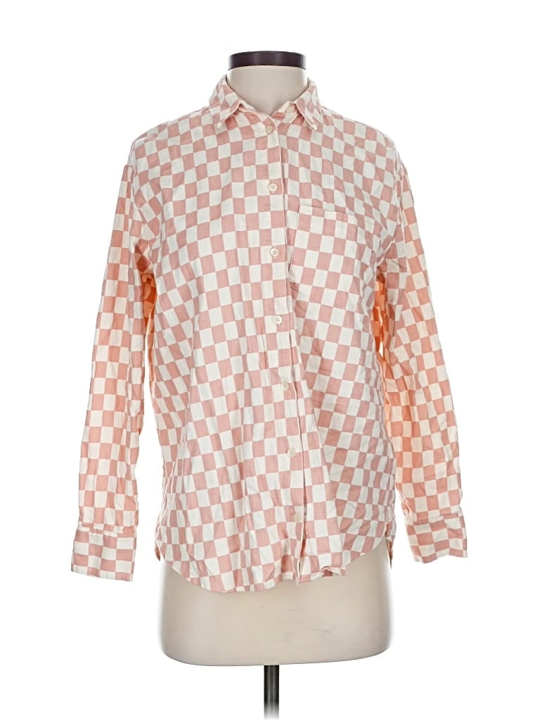 Pre-owned Madewell Long Sleeve Blouse In Orange