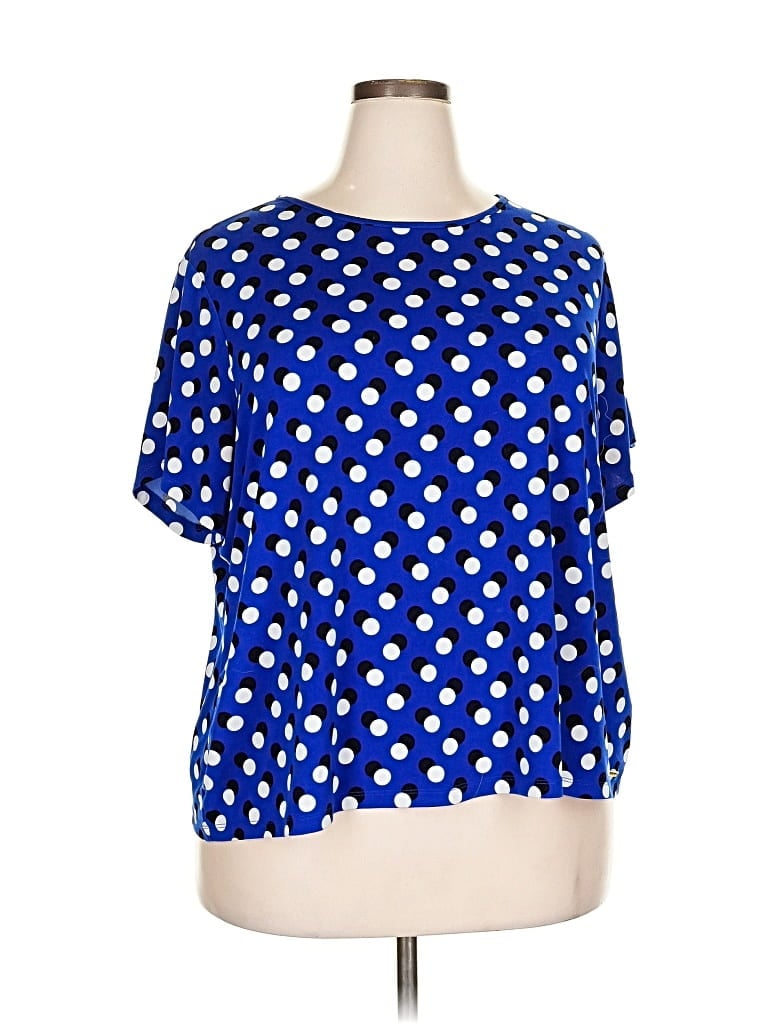 Pre-owned Calvin Klein Short Sleeve Blouse In Blue