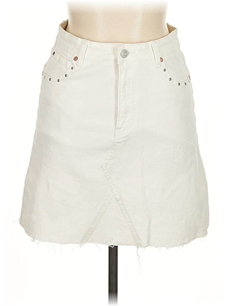 Pre-owned Mkt Studio Denim Skirt In White