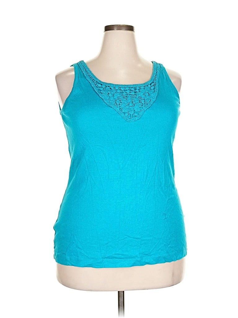 Pre-owned Lane Bryant Outlet Sleeveless Top Teal Halter Neckline Tops In Blue