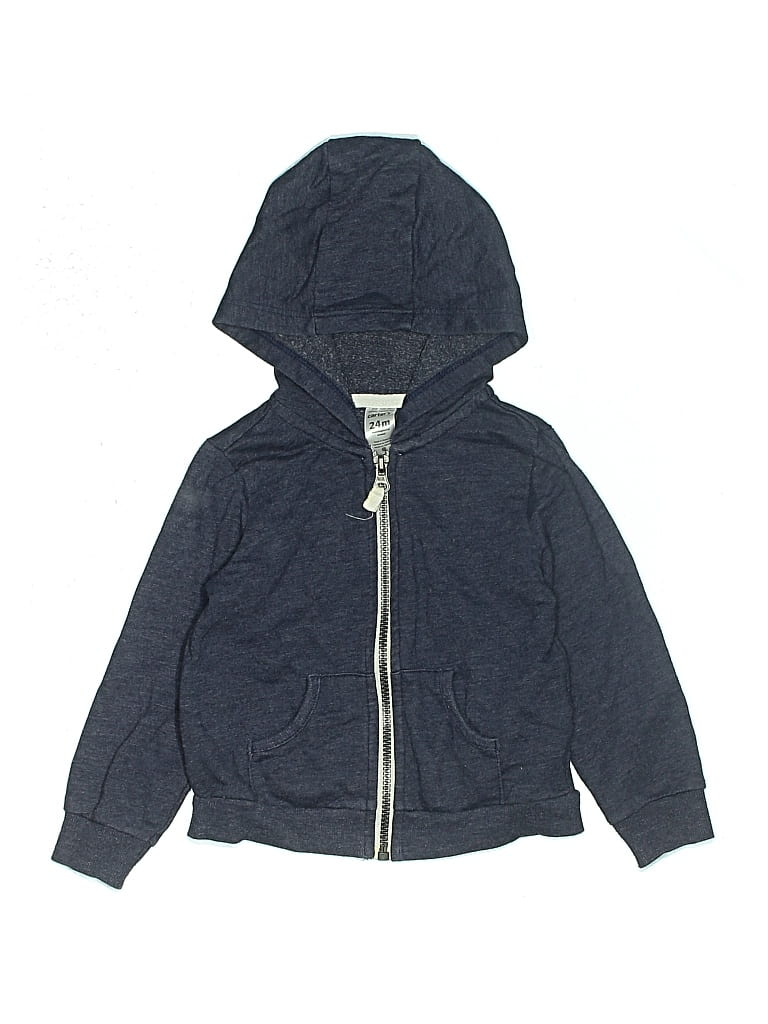 Pre-owned Carter's Kids' Zip Up Hoodie In Blue