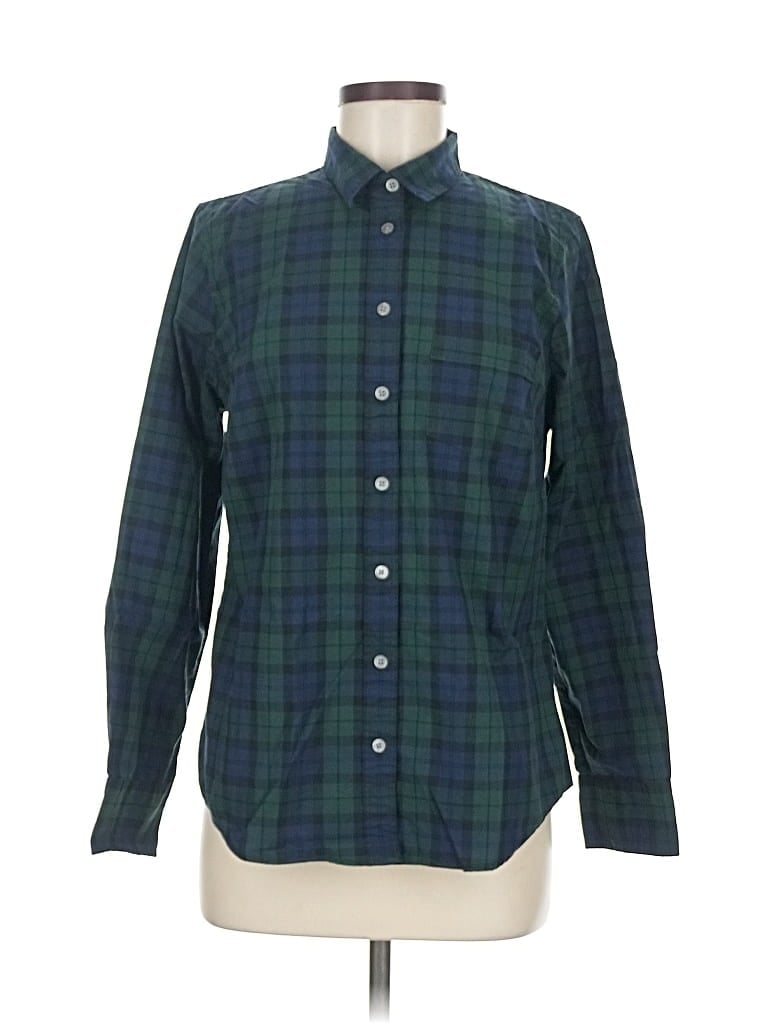 Pre-owned J.crew Factory Store Long Sleeve Button Down Shirt In Green