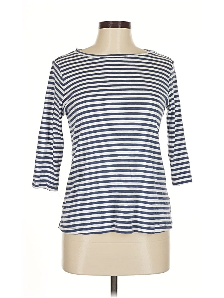 Pre-owned Nic + Zoe 3/4 Sleeve T-shirt In Blue