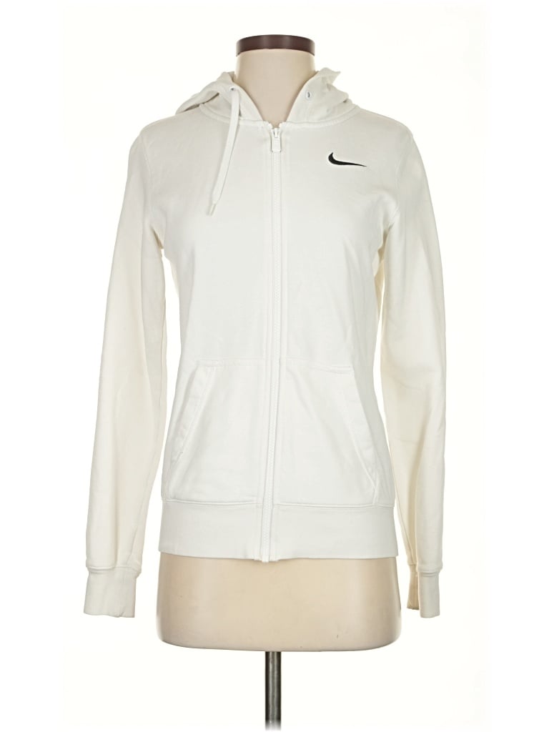 Pre-owned Nike Zip Up Hoodie In White