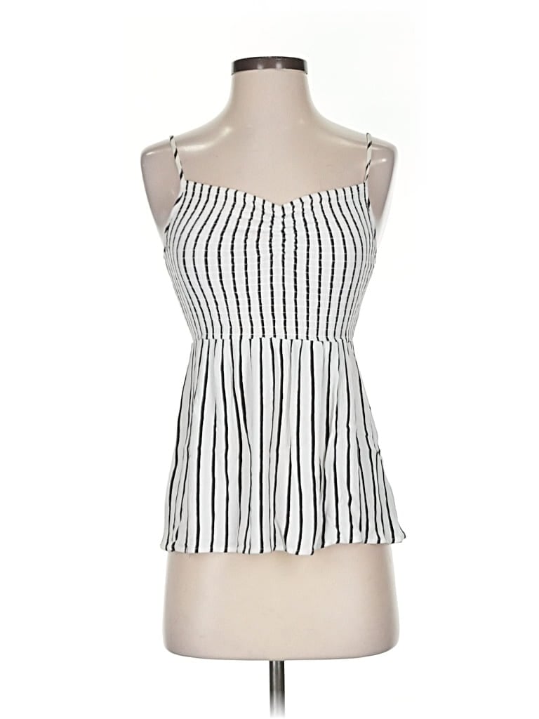 Pre-owned Crave Fame By Almost Famous Sleeveless Top White Stripes Pattern Tube Neckline Tops