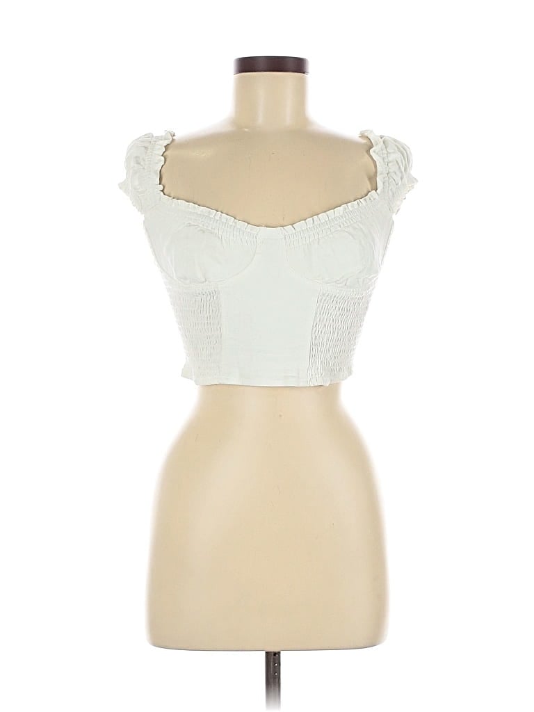 Pre-owned Astr Sleeveless Top White Sweetheart Neckline Tops
