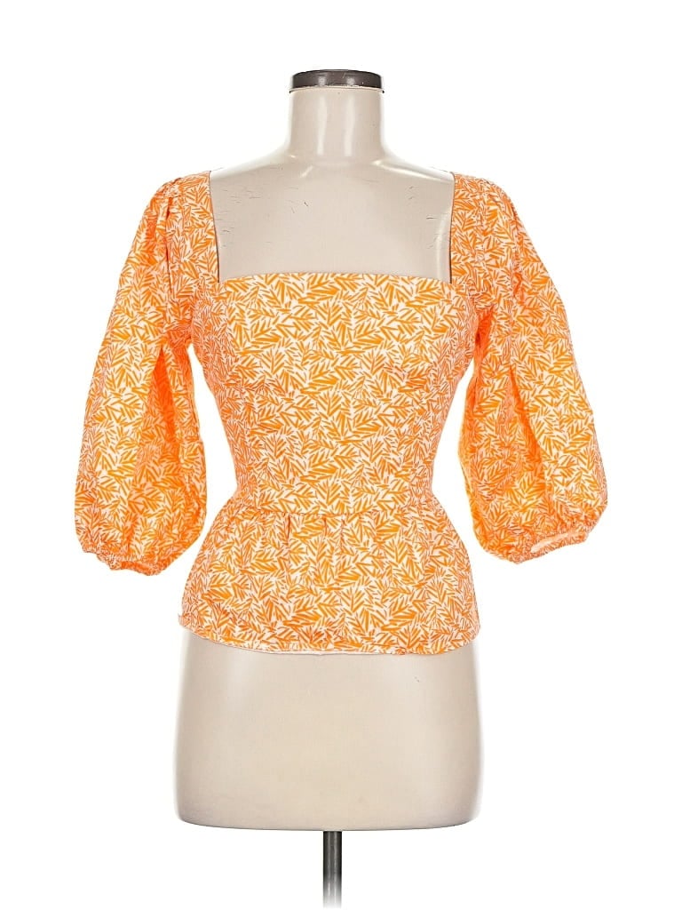 Pre-owned Hutch 3/4 Sleeve Blouse In Orange