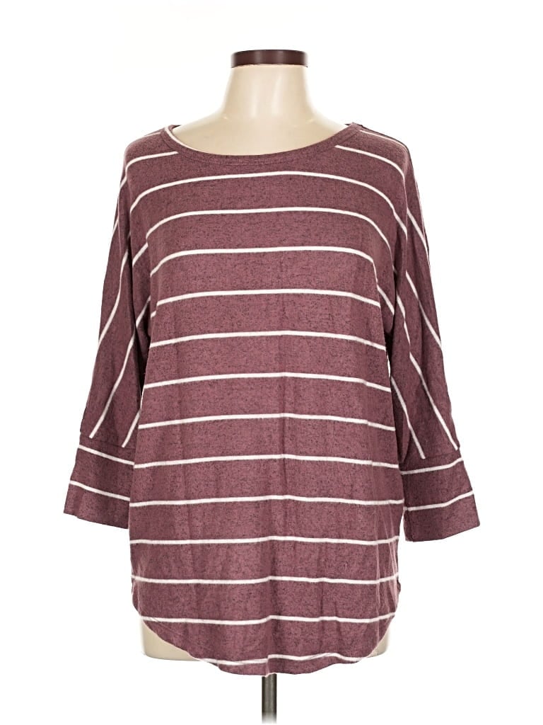 Pre-owned Market & Spruce Pullover Sweater In Burgundy