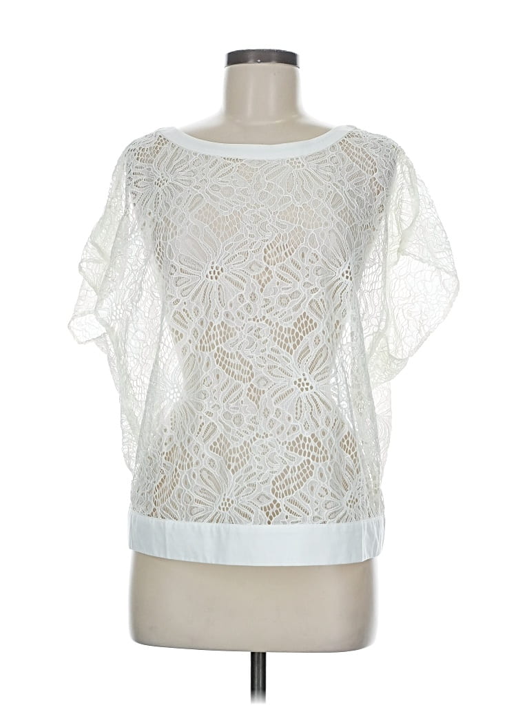 Pre-owned Cabi Short Sleeve Blouse In White