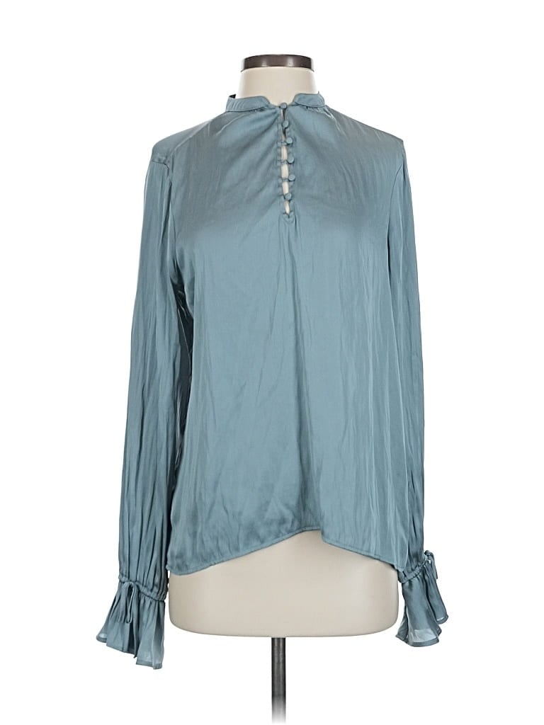 Pre-owned Paige Long Sleeve Blouse In Blue