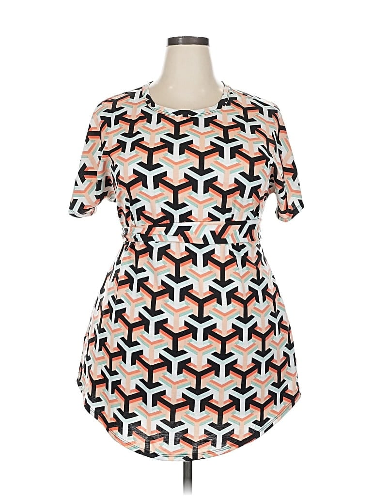 Pre-owned Lularoe Short Sleeve Blouse In Orange