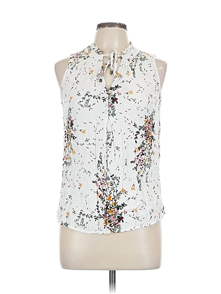 Pre-owned Market & Spruce Sleeveless Blouse In White