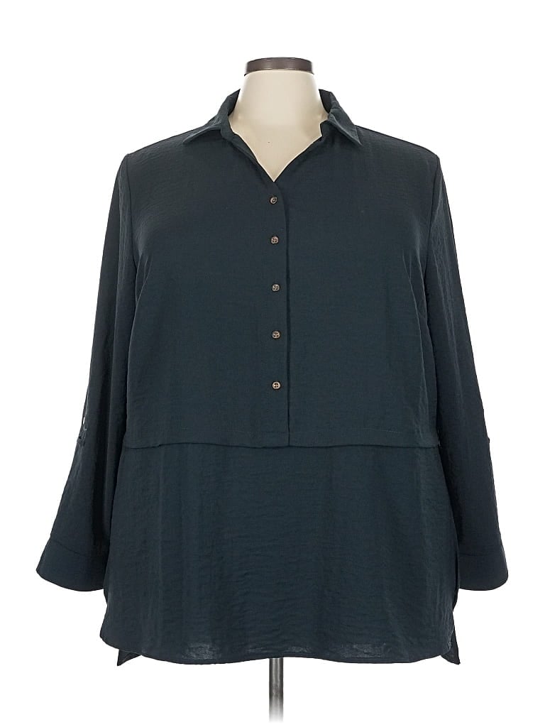 Pre-owned Assorted Brands 3/4 Sleeve Blouse In Blue