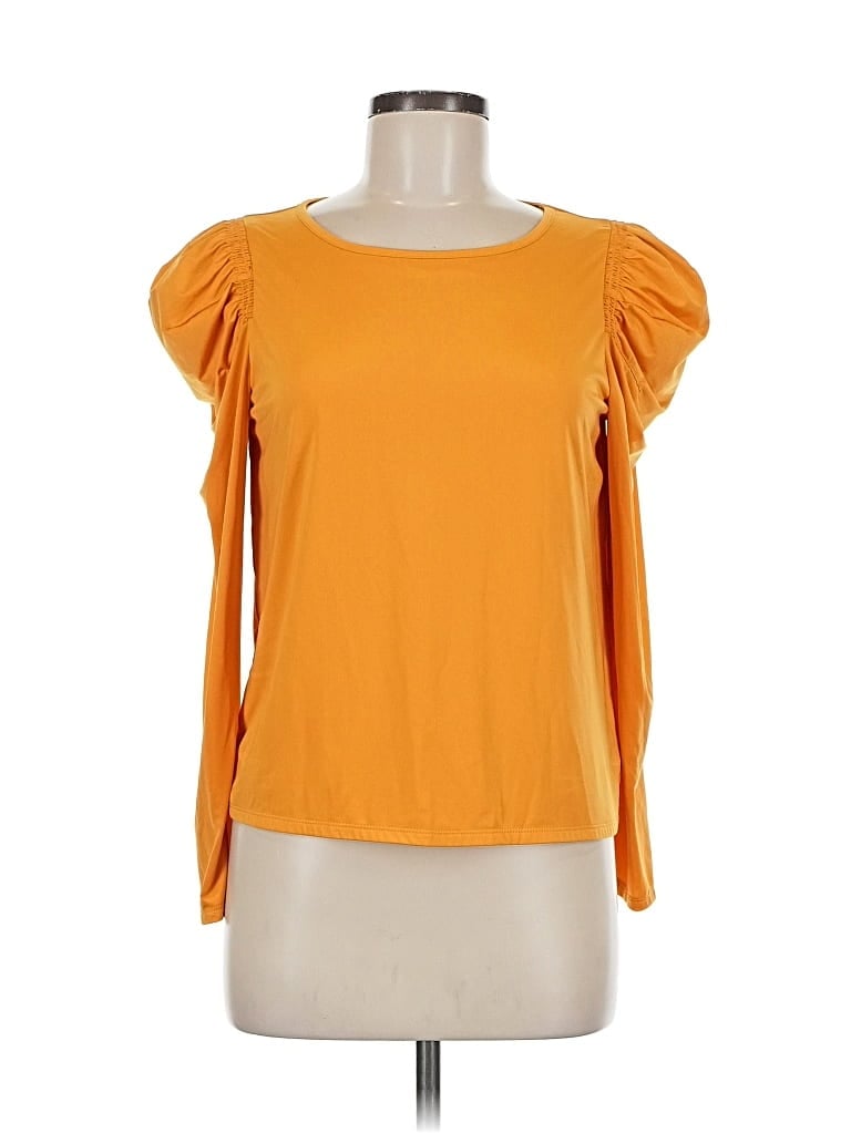 Pre-owned Express Long Sleeve Top Orange Sweetheart Neckline Tops