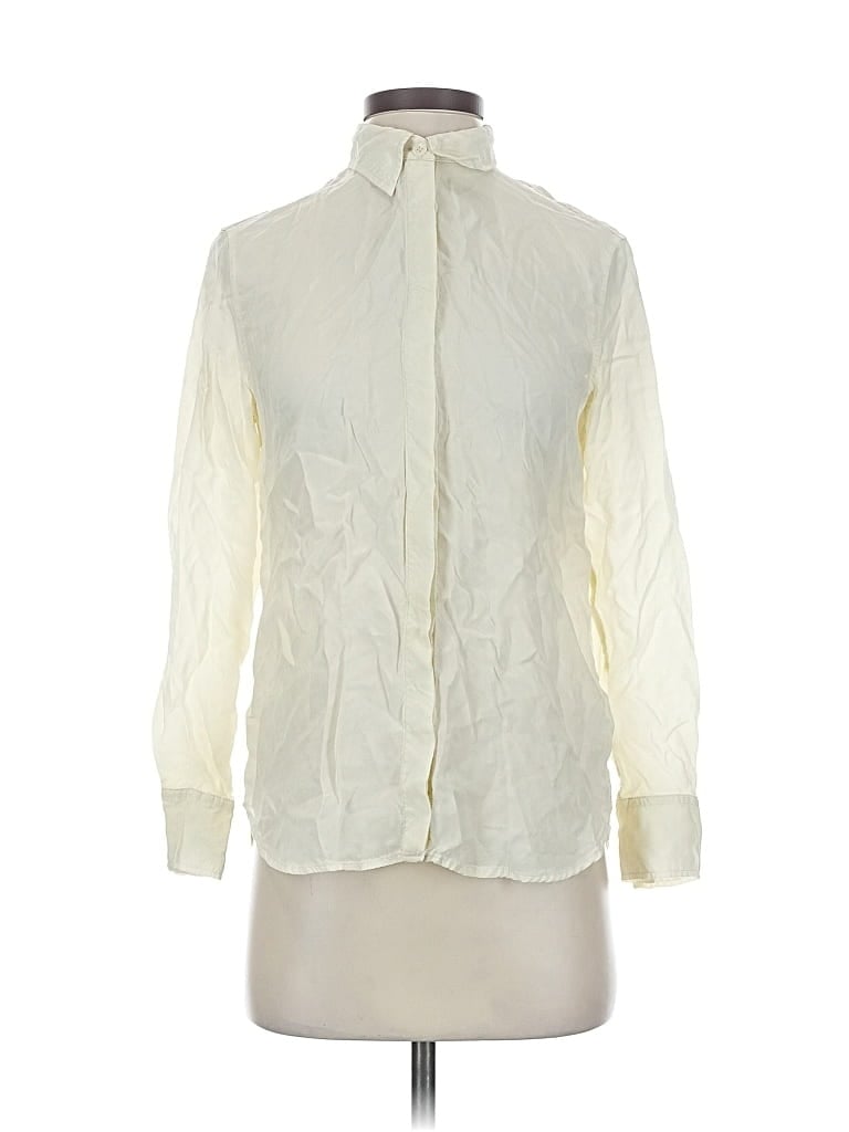 Pre-owned Adriano Goldschmied Long Sleeve Blouse In White