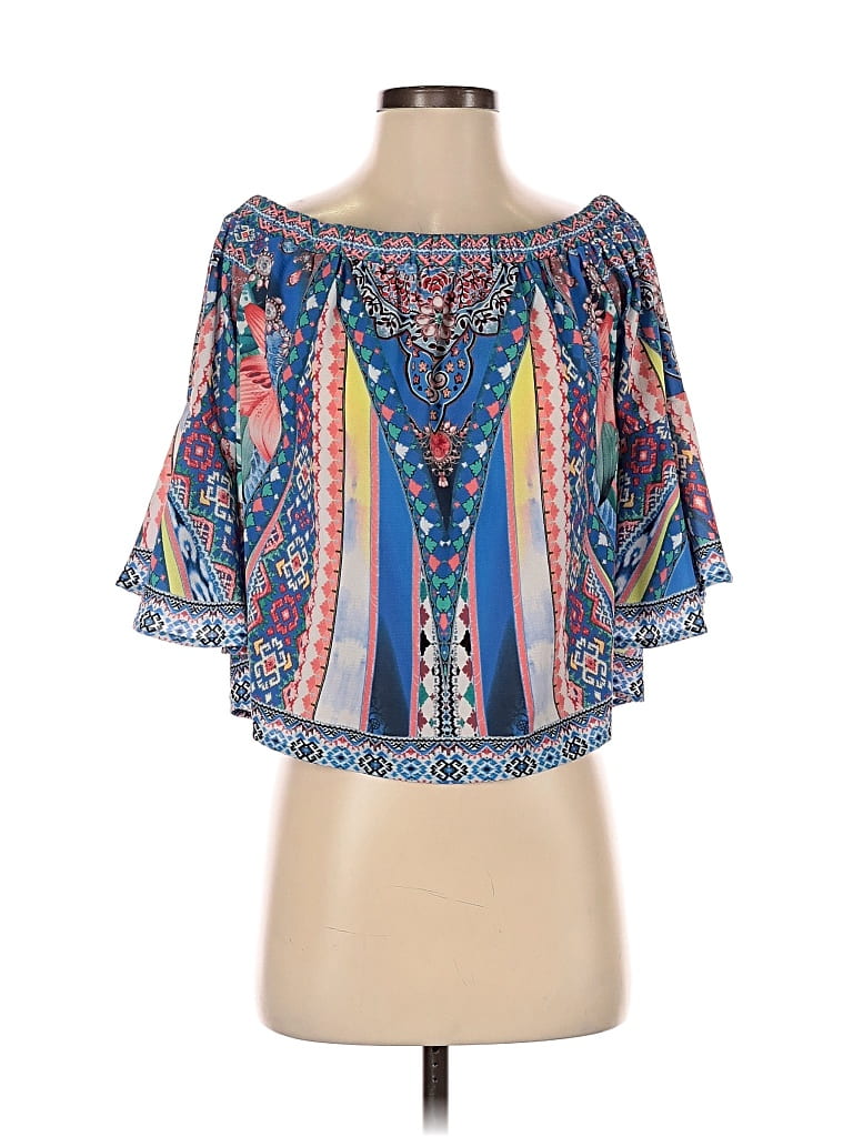 Pre-owned Flying Tomato 3/4 Sleeve Blouse In Blue