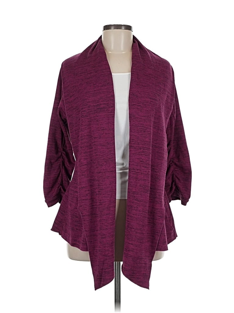 Pre-owned Athleta Cardigan Sweater In Burgundy