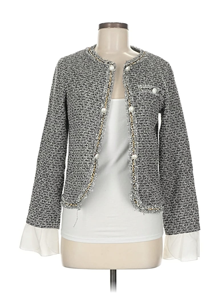 Pre-owned Shein Blazer Jacket In Gray
