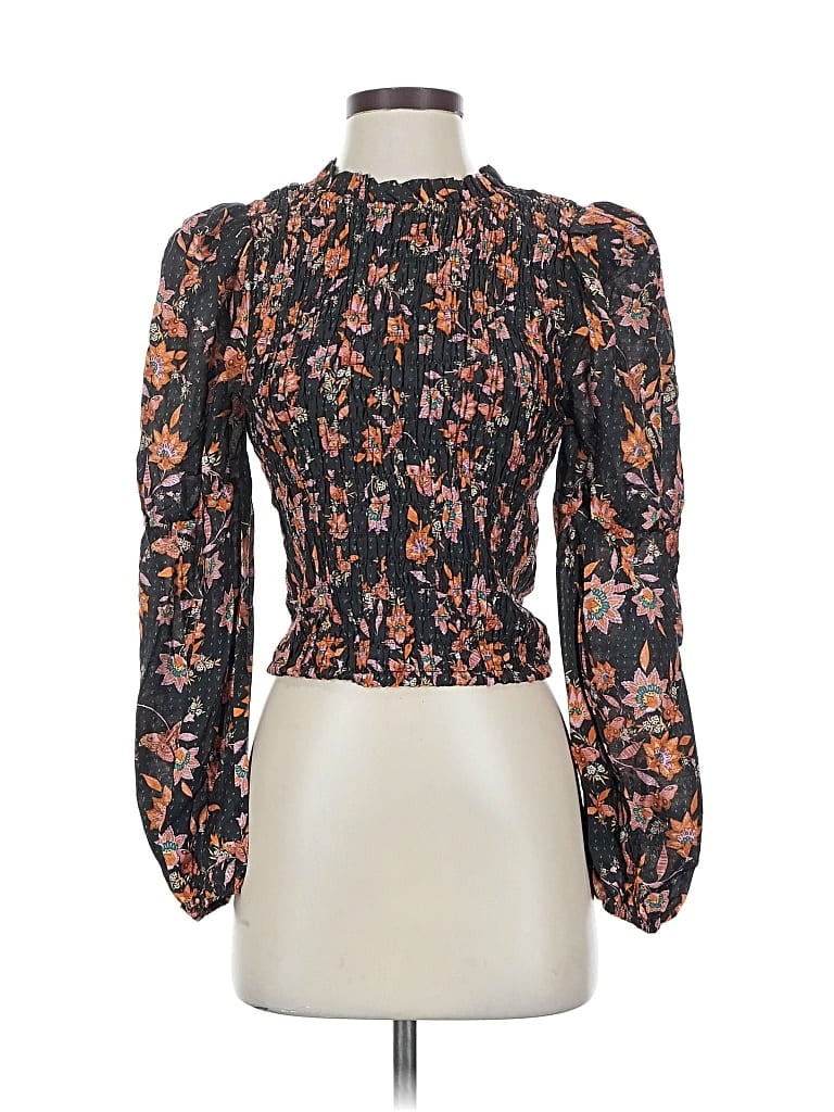 Pre-owned Caballero Long Sleeve Blouse In Black