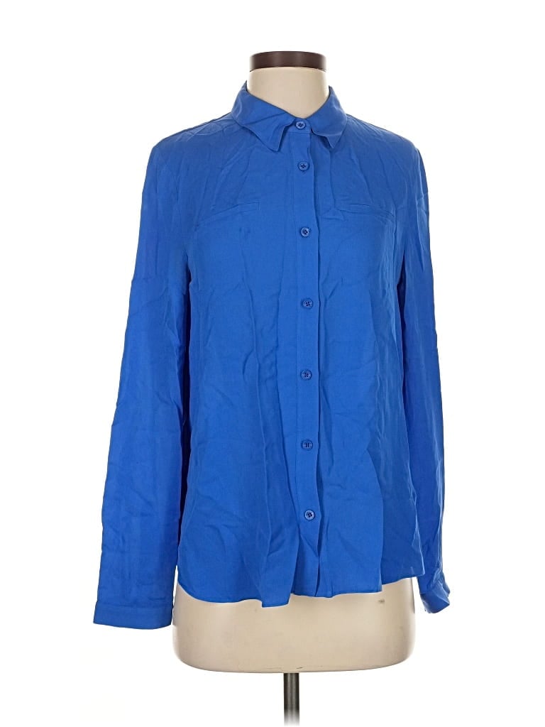 Pre-owned Rebecca Minkoff Long Sleeve Button Down Shirt In Blue