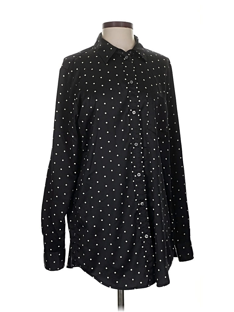 Pre-owned Gap Long Sleeve Blouse In Black