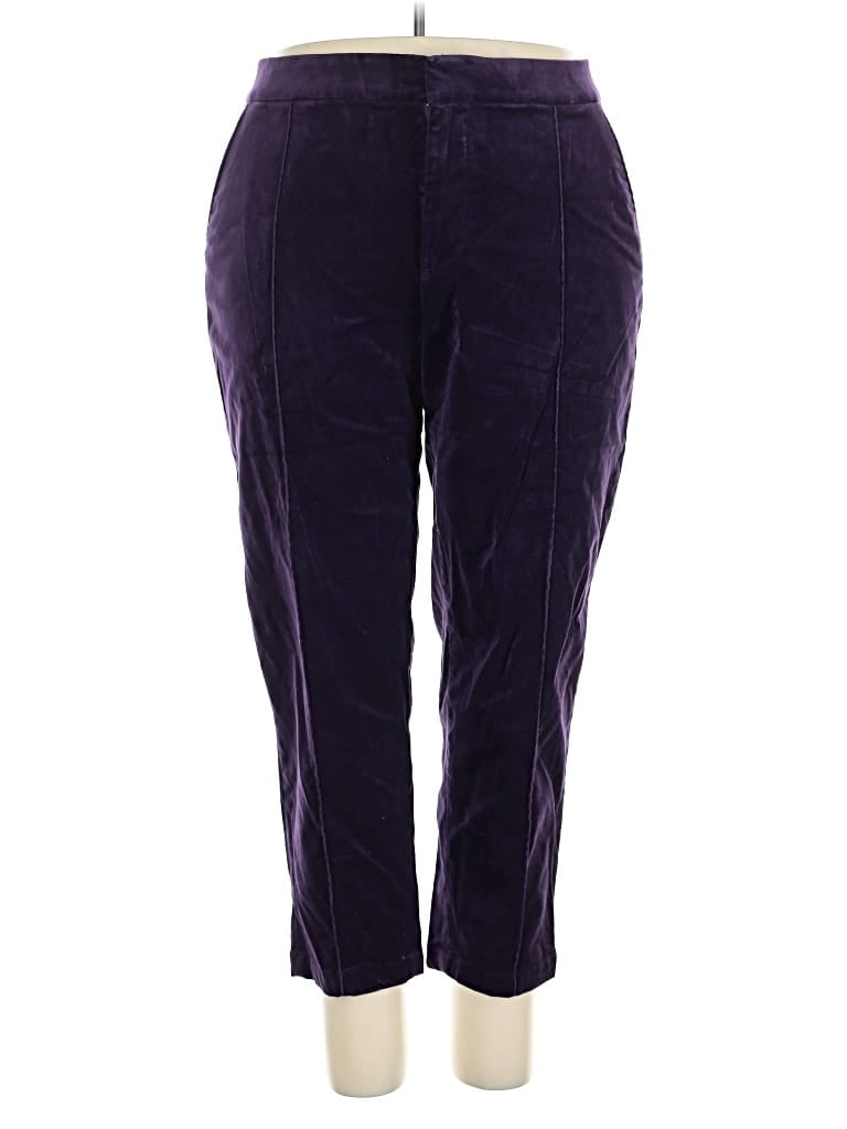 Pre-owned Lands' End Casual Pants In Purple