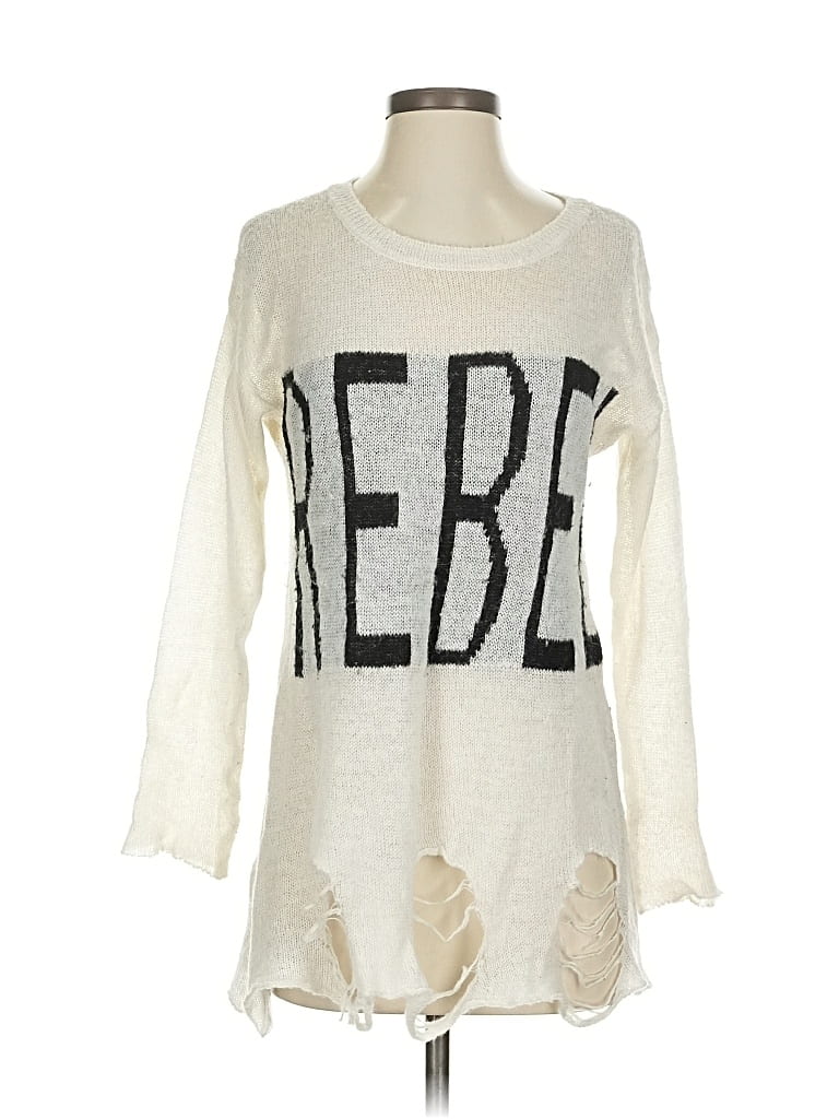 Pre-owned Aqua Pullover Sweater In White