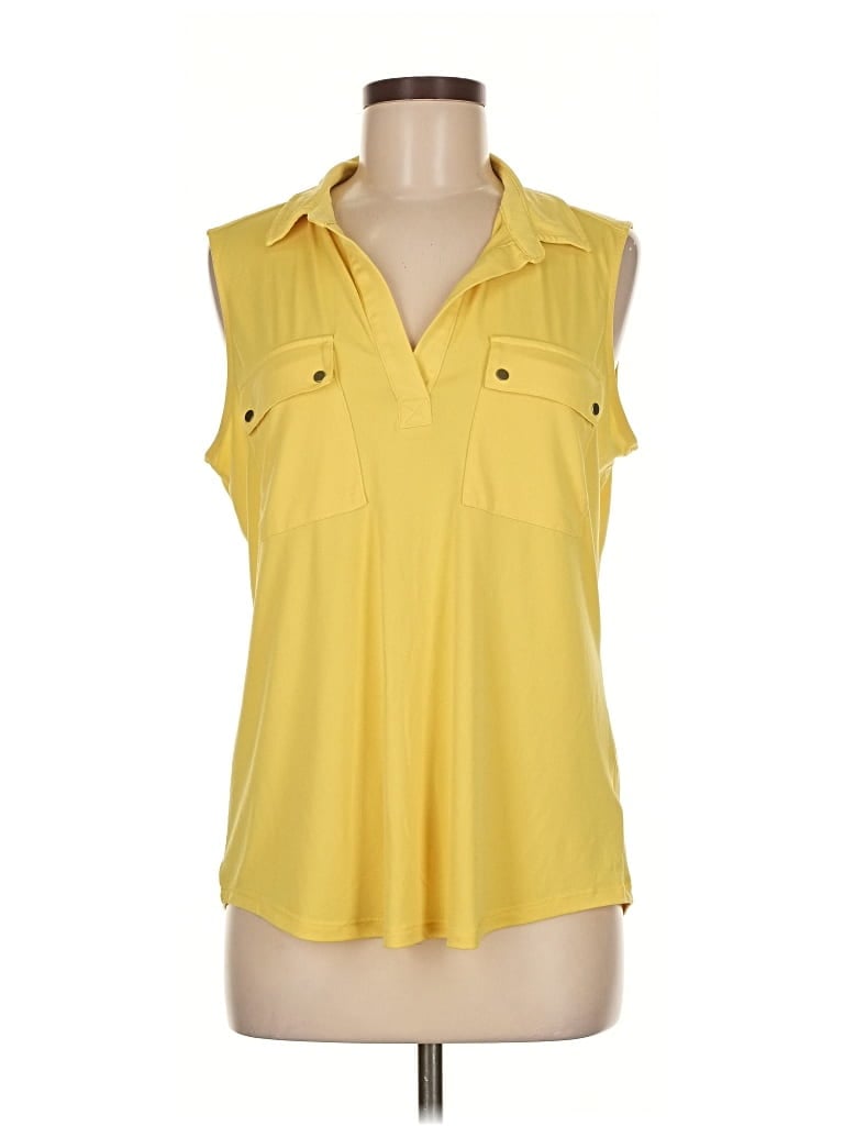 Pre-owned Jones New York Signature Sleeveless Blouse In Yellow