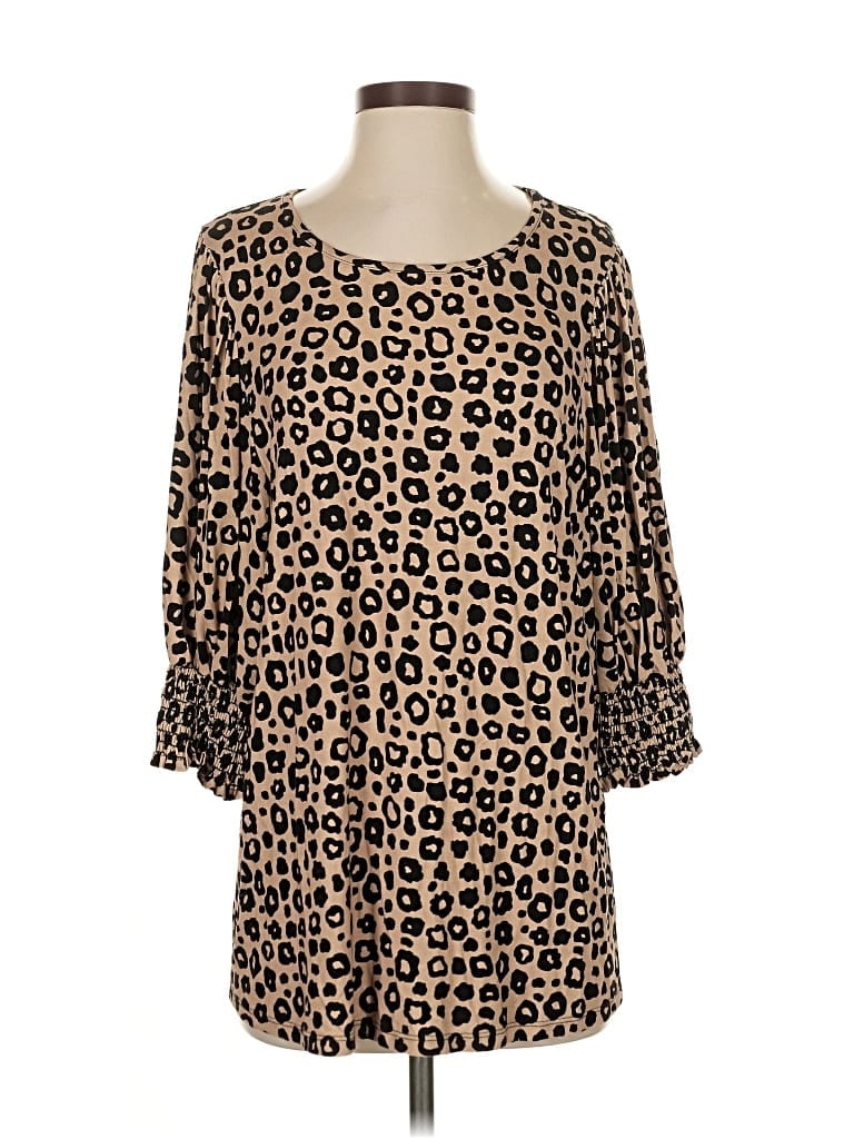 Pre-owned Joseph Ribkoff 3/4 Sleeve Blouse In Brown