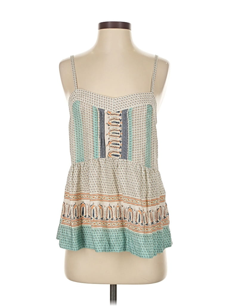 Pre-owned Vanessa Virginia Sleeveless Top Tan Halter Neckline Tops In Brown