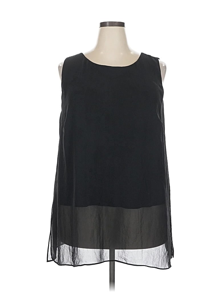 Pre-owned Karen Kane Sleeveless Blouse In Black