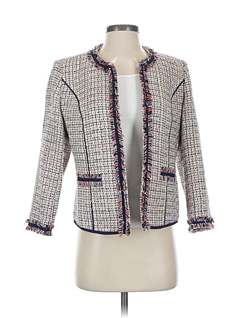 Pre-owned Anne Klein Blazer Jacket In White