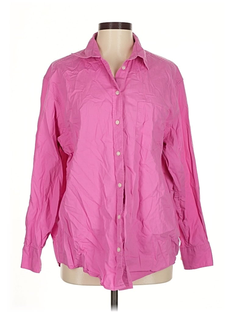 Pre-owned Gap 3/4 Sleeve Button Down Shirt In Pink